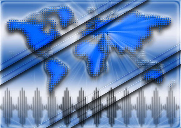 Technologischer Hintergrund mit der Weltkarte — Stockfoto