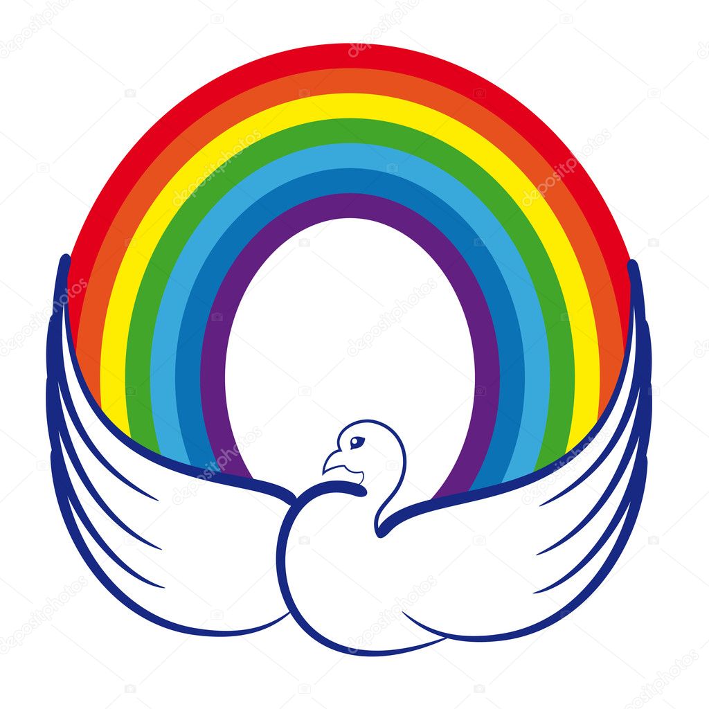  Taube, Regenbogen, Peace-Zeichen – das