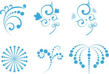Design elements blue, patterns for combining clipart