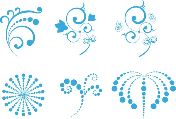 Элементы дизайна синие, узоры для комбинирования — стоковый вектор