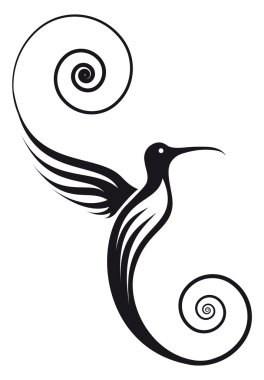 Humming bird black logo clipart