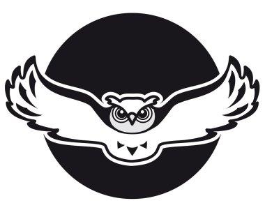 Owl black logo clipart