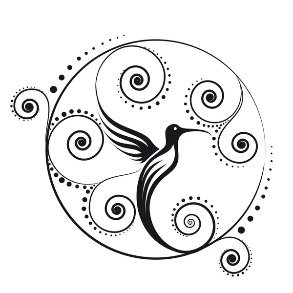 Logotipo de ave tarareando — Vector de stock