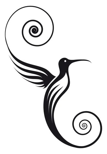 Humming bird black logo — Stock Vector