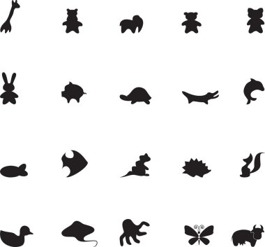 Set of contour animals clipart