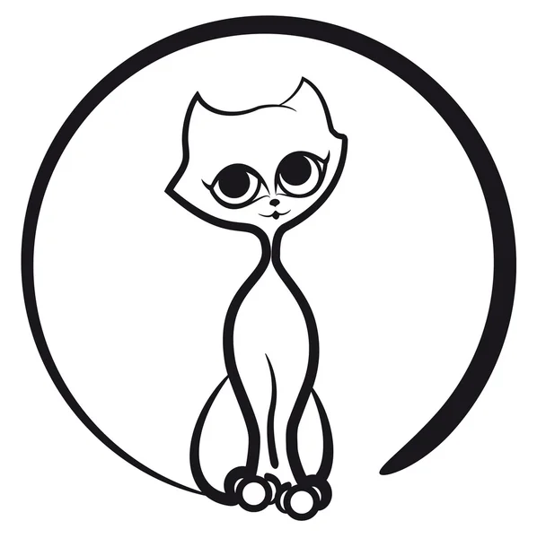 Muschi Katze mit Schwanz — Stockvektor