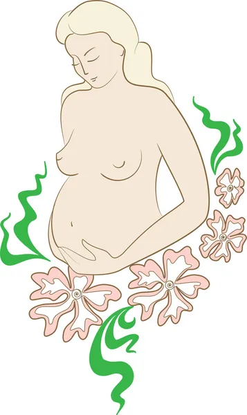 怀孕妇女 — 图库矢量图片