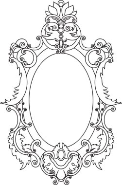 The frame with scrolls and floral elements clipart