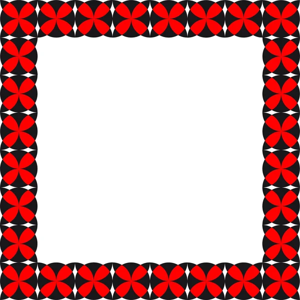 Quadro vermelho de padrões geométricos — Vetor de Stock
