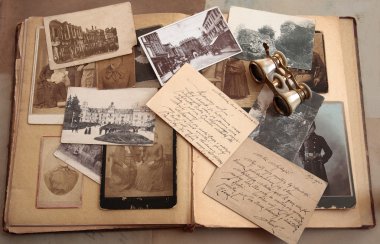 Old photos,postcards and corresponence.
