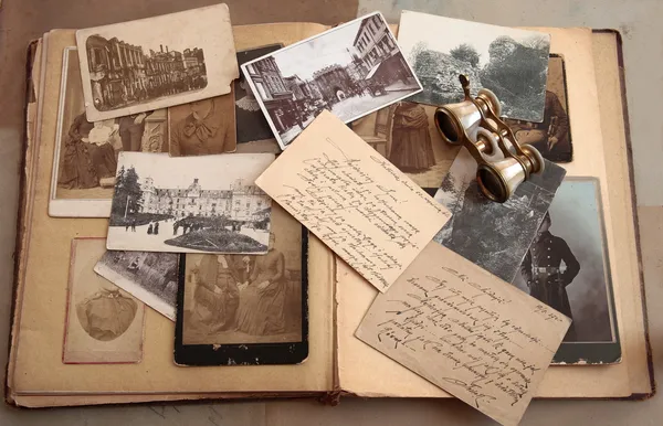 Old photos,postcards and corresponence. — Stock Photo, Image