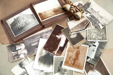 Old photos,album and postcards. clipart