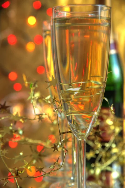Close-up van champagne en glazen. — Stok fotoğraf