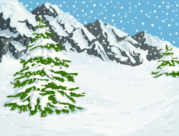 Vintern berg — Stock vektor