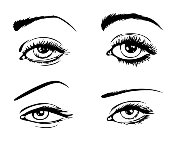 4 occhi femminili — Vettoriale Stock