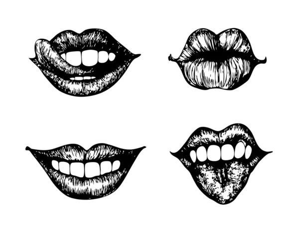 Kvinnliga läppar — Stock vektor