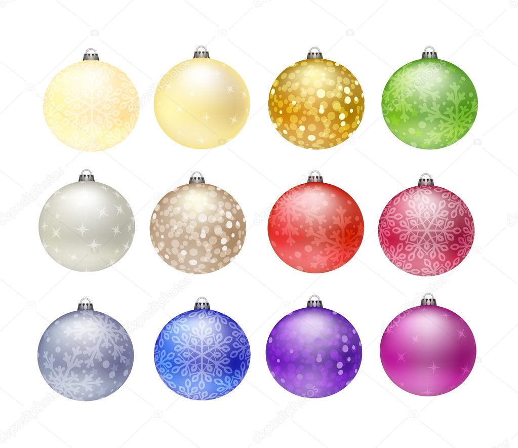 12 Christmas baubles