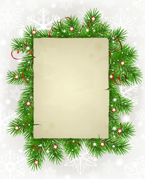 Paper with fir branches — Stock Illustration Paper with fir branches Royalty Free Stock Illustrations
