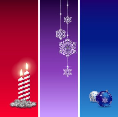 3 Christmas baners clipart