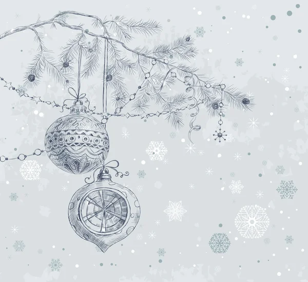 手描きのクリスマス カード — ストックベクタ