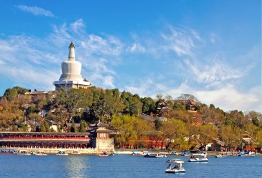 White pagoda of Beijing park China clipart