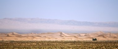 Desert border and mirage clipart