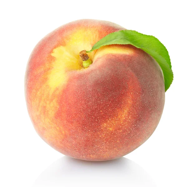 Один персиковий фрукт ізольований — стокове фото