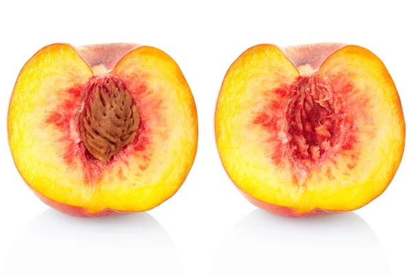 Fresh peach fruit section — Stock Photo, Image