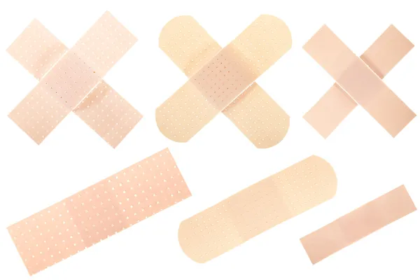 Coleção de bandagem isolada em branco — Fotografia de Stock