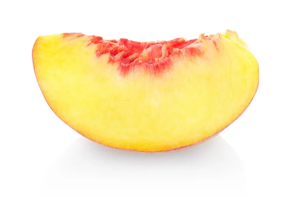 Peach slice isolated on white — Stock Photo, Image