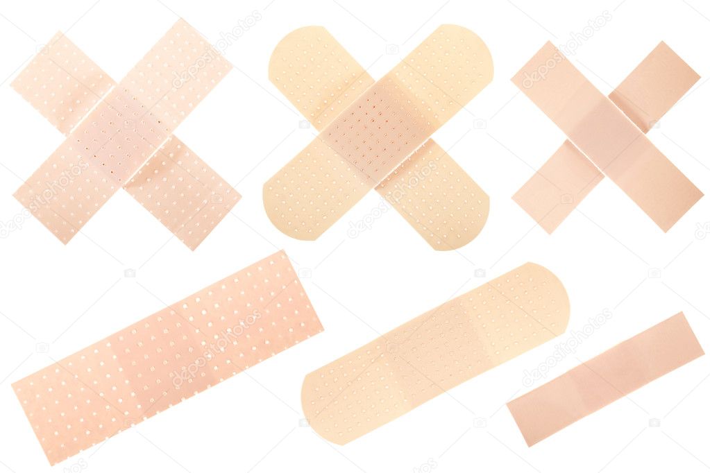 Bandage collection isolated on white