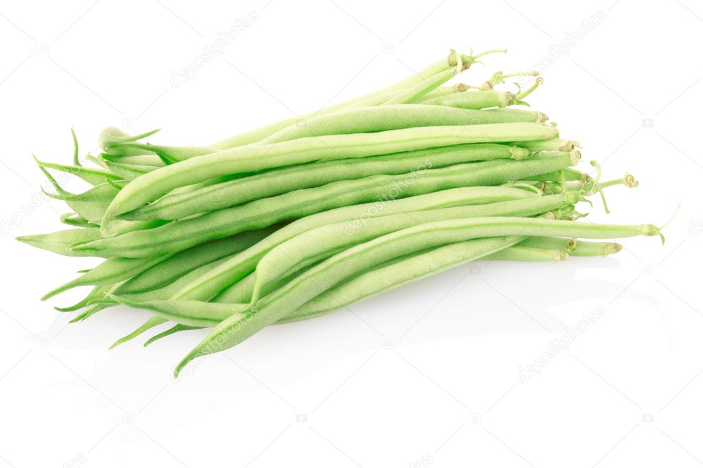 Green beans isolated on white