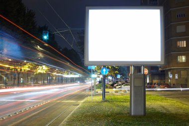Blank billboard in the city street