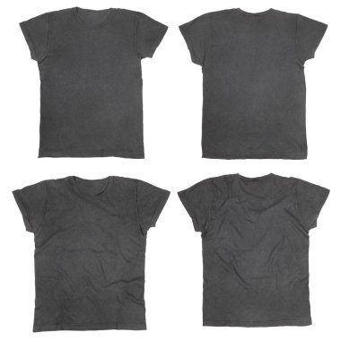 Blank black t-shirts front and back clipart