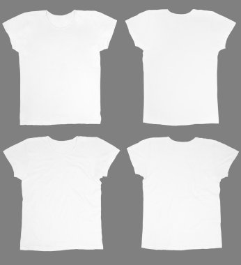 Blank white t-shirts front and back clipart