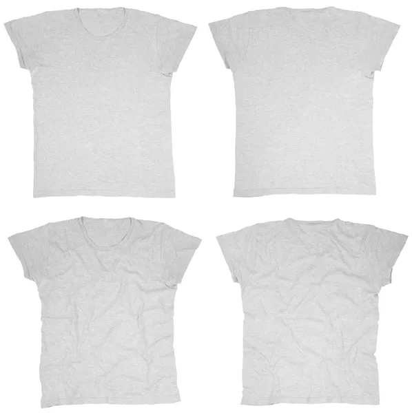 Prázdná šedá trička přední a zadní — Stock fotografie