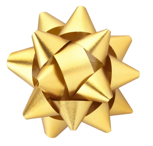 Gold gift bow — Stock Photo, Image