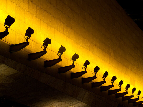 Light row with shallow depth of field