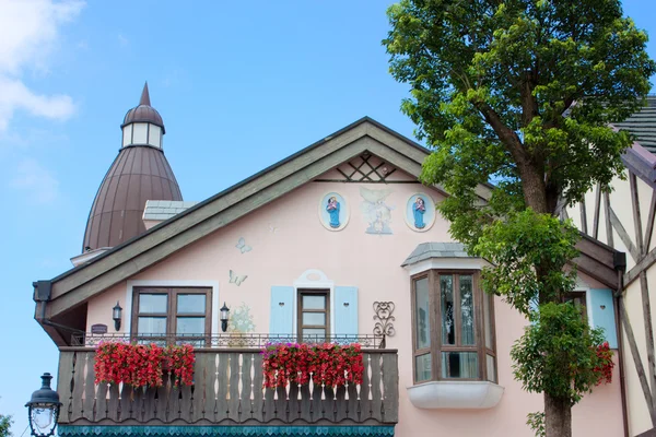 stock image Beautiful fairy Tale style house with flower and tree