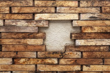 Hole in a wooden wall clipart