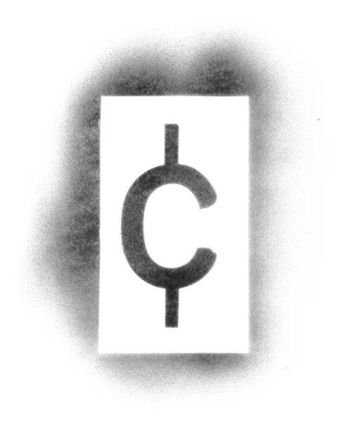 Stencil symbols in spray paint - cent — Stok fotoğraf