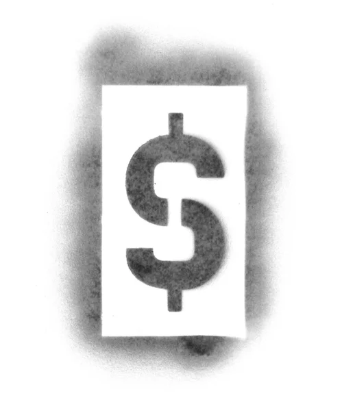 Símbolos de estêncil em tinta spray - dólar — Fotografia de Stock