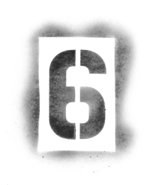 Stencil nummer i sprayfärg — Stockfoto
