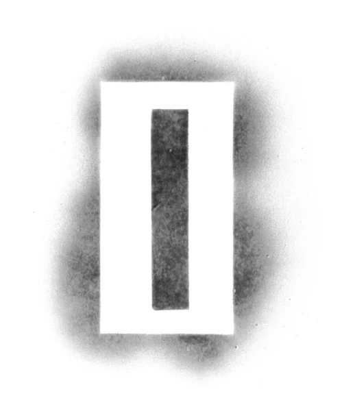 Schablonenbuchstaben in Sprühfarbe — Stockfoto