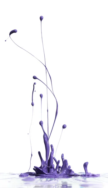 Purple paint splashing — Stockfoto