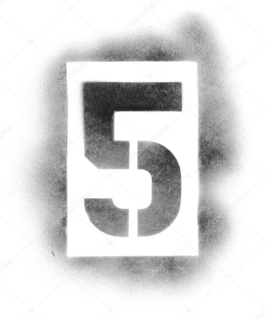 Stencil Numbers In Spray Paint Stock Photo SSilver 7690171