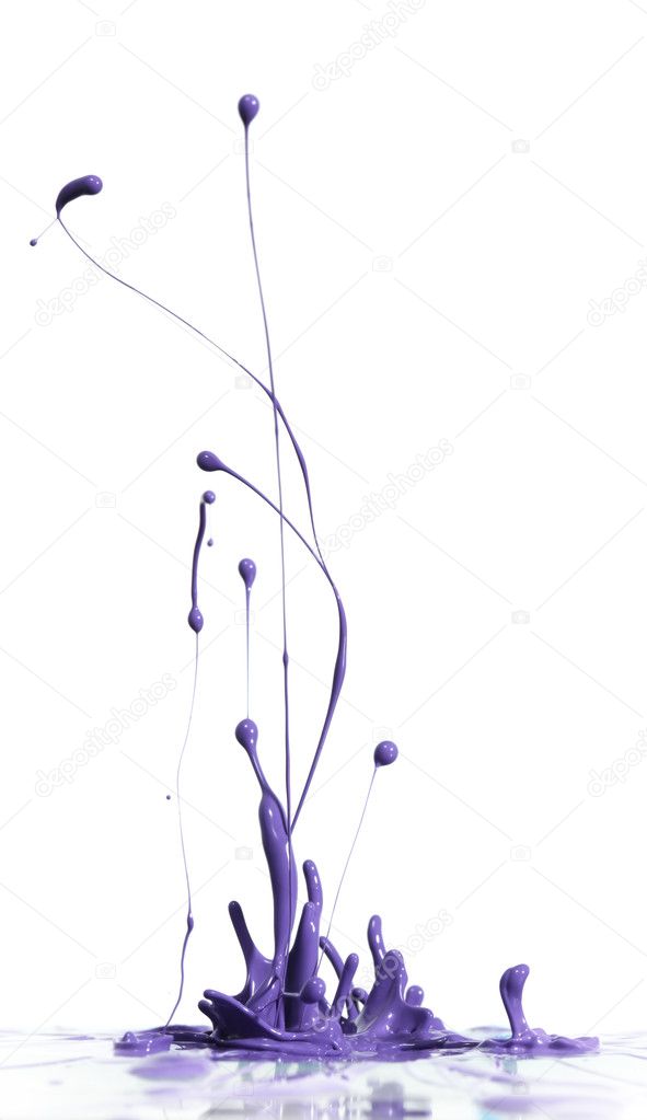 Purple paint splashing