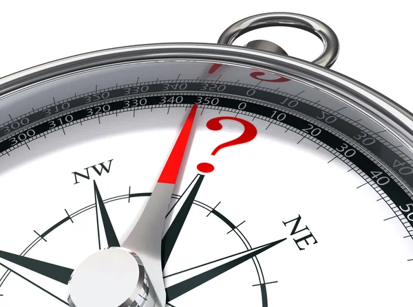 Compass and question mark — Stock Photo, Image