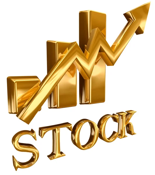Zlaté cihly akcií diagramu — Stock fotografie