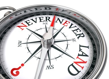 Neverland compass conceptual image clipart